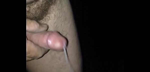  Wanking outdoors and shooting my load